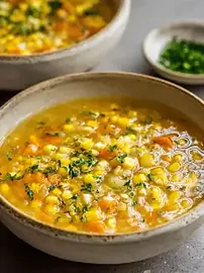 Sweet corn vegetable soup
